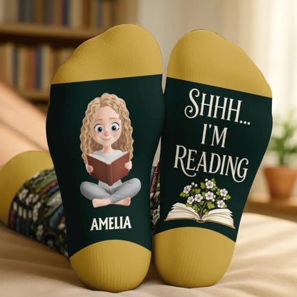 Custom Crew Socks - Personalized Bookish Gifts For Book Lovers, Bookworms, Readers - My Escape Has Pages