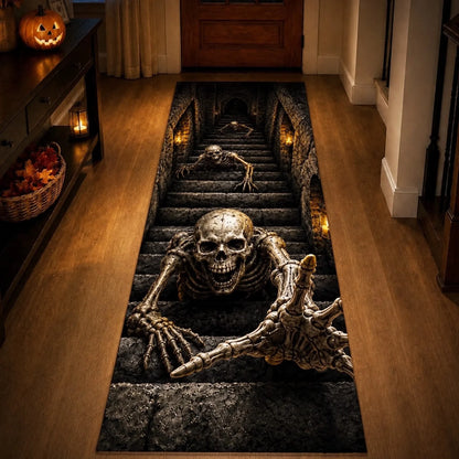 3D Skeleton Vortex Runner Rug - Halloween Decor Gifts For Mom, Dad, Brother, Sister - Spooky Season Is Calling