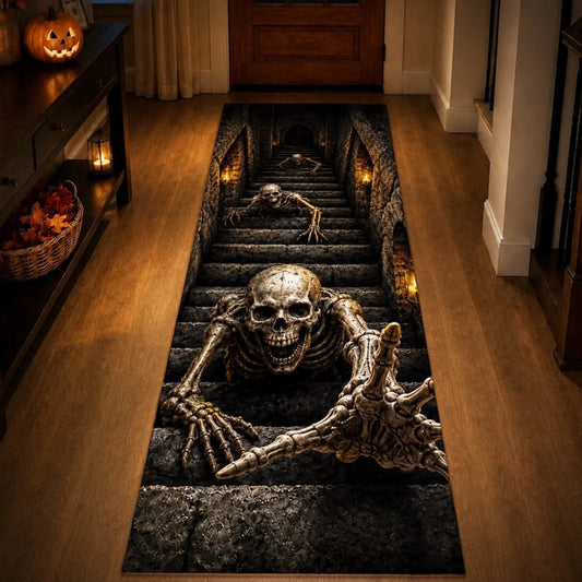 3D Skeleton Vortex Runner Rug - Halloween Decor Gifts For Mom, Dad, Brother, Sister - Spooky Season Is Calling