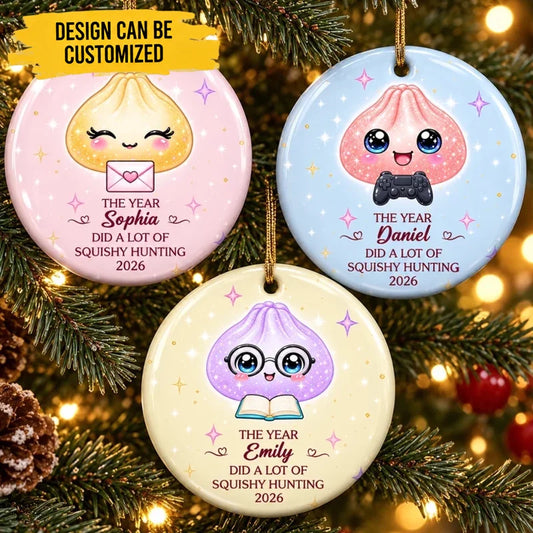 Custom Ceramic Ornament - Personalized Christmas Birthday Gifts For Kids - Little Dumpling Big Joy