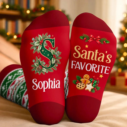 Custom Crew Socks - Personalized Christmas Birthday Gifts For Mom, Dad, Brother, Sister - Sleigh All Day