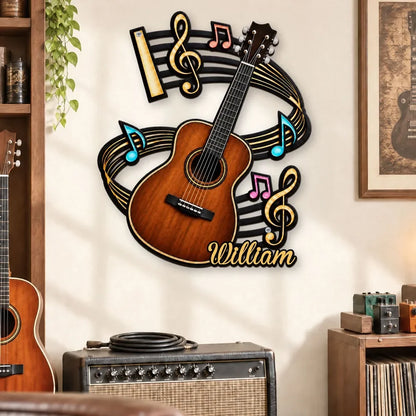 Custom Shaped Metal Sign - Personalized Birthday Gifts For Guitar Lovers - The Guitar Corner