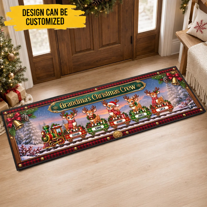 Custom Runner Rug - Personalized Christmas Birthday Gifts For Grandma, Grandpa - Merry, Bright And Home