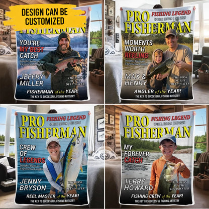 Custom Photo Magazine Vertical Poster, Canvas - Personalized Birthday Fishing Gifts For Fisherman - Reeling In The Good Times