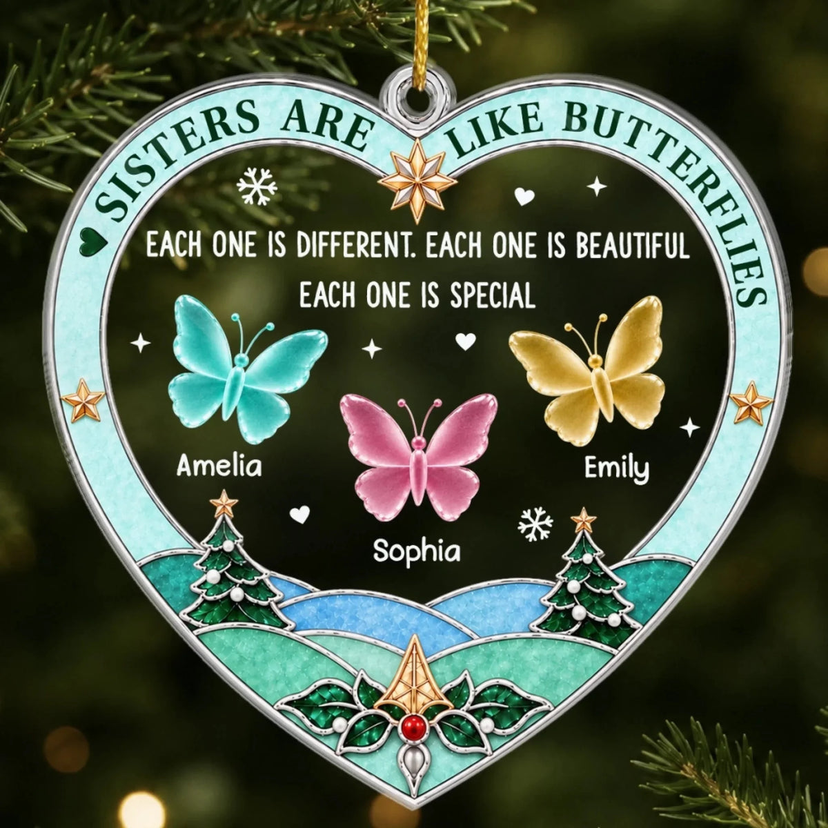 Custom Acrylic Ornament - Personalized Best Friend Christmas Birthday Gifts For Women, Besties, Sisters, BFF - Together We Flourish
