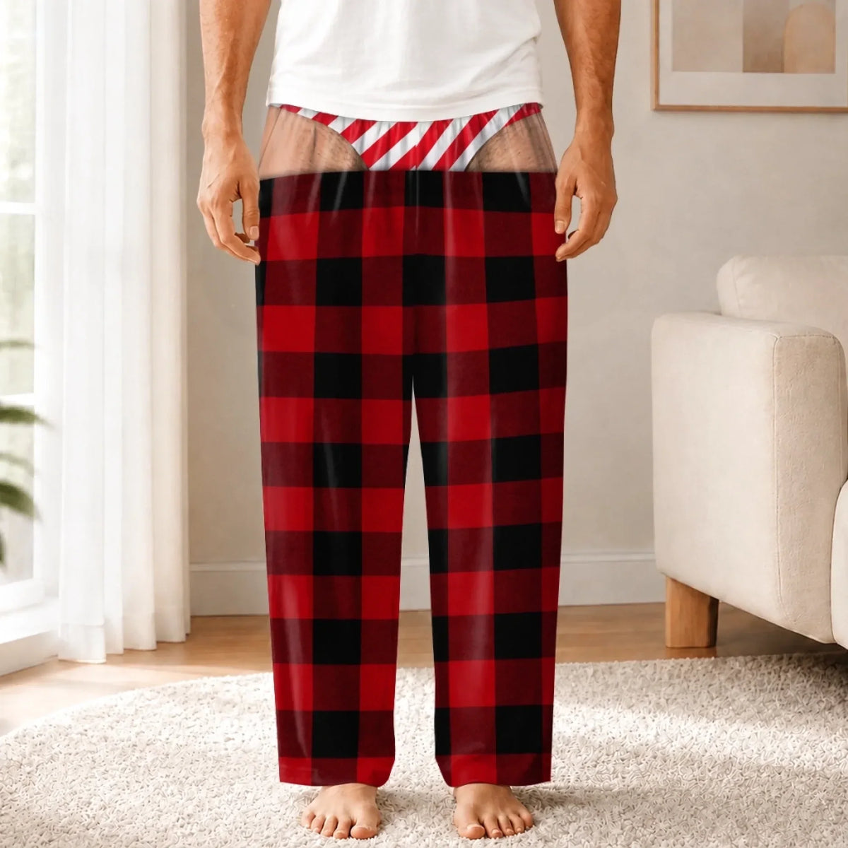 Custom Funny Pajama Pants - Personalized Christmas Birthday Gifts For Husband, Son, Grandson, Brother, Grandpa, Dad, Yourself - Festive Fashion Gone Wild