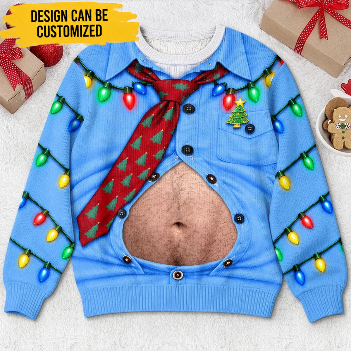 Custom Funny Ugly Sweatshirt - Personalized Christmas Birthday Gifts For Husband, Son, Grandson, Brother, Grandpa, Dad, Yourself - Dressed Up And Ready To Party