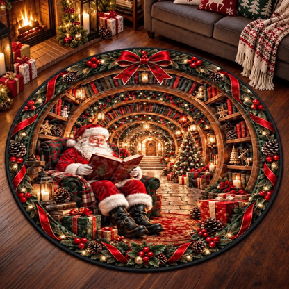 Custom Quilted Round Mat - Personalized Christmas Birthday Gifts For Mom, Dad, Brother, Sister - Holiday Magic Awaits