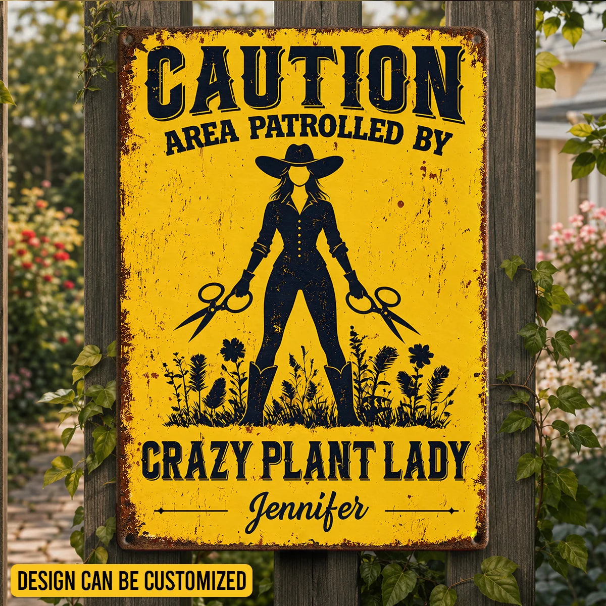 Custom Home Decor Metal Sign - Personalized Birthday Garden Gifts For Gardeners - Crazy Plant Lady Zone