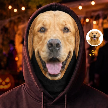Custom Photo Dog Pet Face Halloween Costume Gifts for Dog Owners - Personalized Balaclava Mask