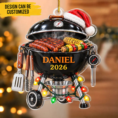 Custom Name Christmas BBQ Gifts For Grill Masters - Personalized Acrylic Ornament