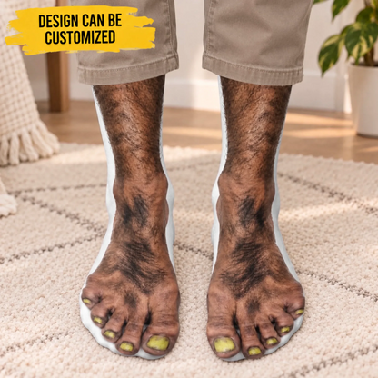 Custom Funny Fake Bare Feet Prank Gifts - Personalized Middle Tube Socks