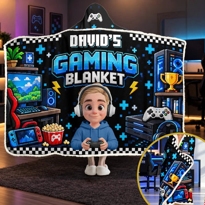 Custom Video Game Name Gifts for Kids - Personalized Wearable Blanket Hoodie