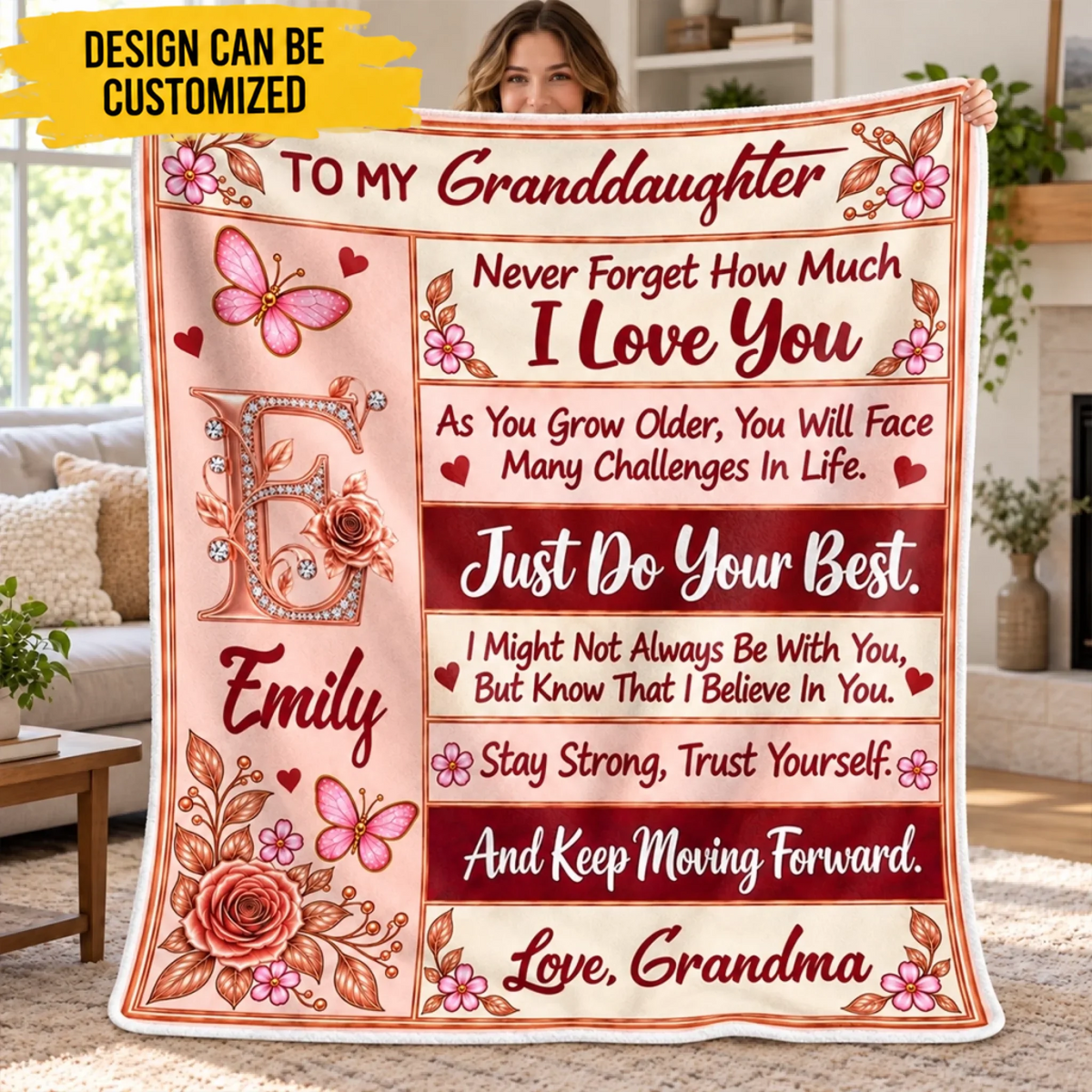 Custom Name Just Do Your Best Gifts for Daughter and Granddaughter - Personalized Blanket