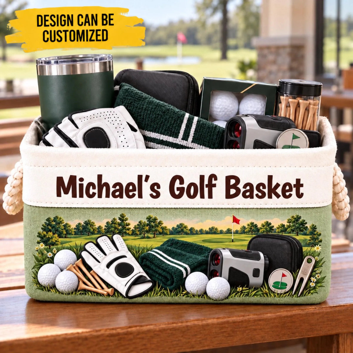 Custom Name Golf Gifts for Golfers - Personalized Storage Basket