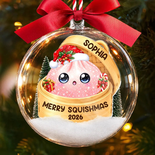 Custom Name Christmas Squishy Gifts - Personalized 3D Acrylic Ball Ornament