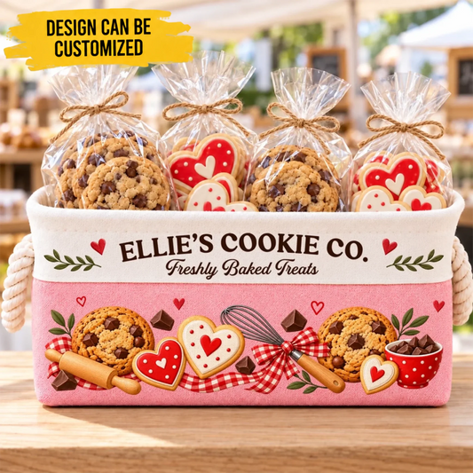 Custom Name Cookie Bakery Gifts - Personalized Storage Basket
