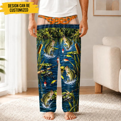 Custom Funny Bass Fishing Gifts For Men - Personalized Pajama Pants