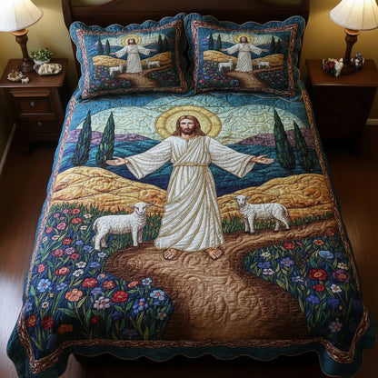 Faith Embrace 3-Piece Quilted Bedding Set - The Shepherd's Path