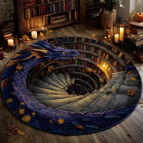 Majestic Midnight Spiral Watcher Dragon Rug – A Touch of Elegance