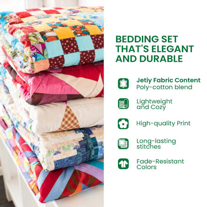 Christmas Gingerbread And Snowman Themed 3-Piece Quilted Bedding Set