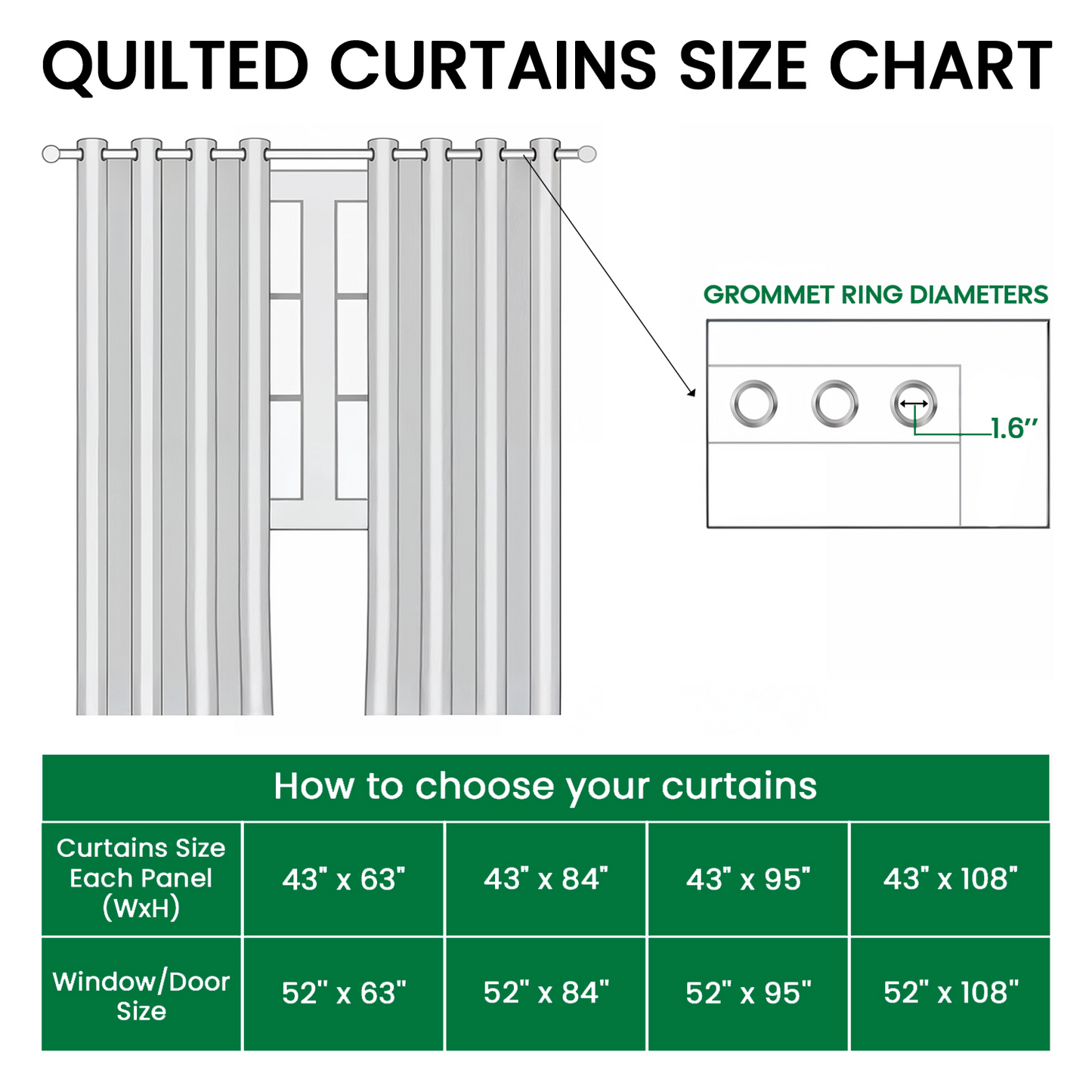Whispering Pines Quilted Curtains NCU0DV8367