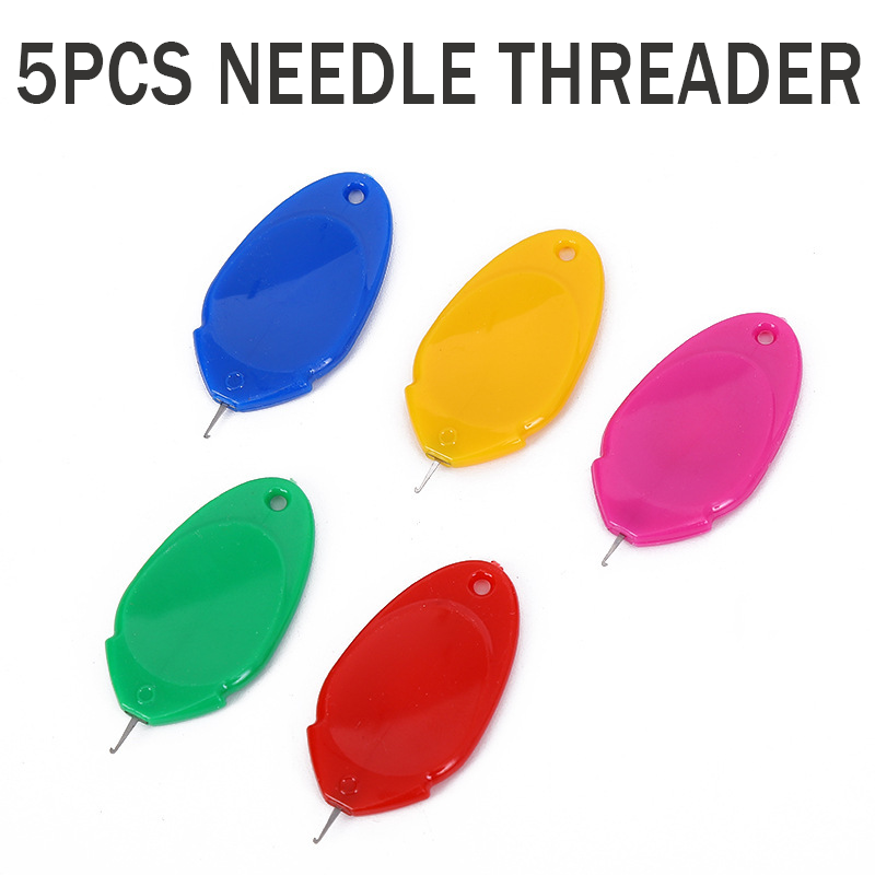 5pcs Thumb Needle Threader, Quick Needle Threader Auxiliary Automatic Needle Recognition Thumb Universal Sewing Threader