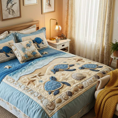 Ocean Waves 3-Piece Quilted Bedding Set