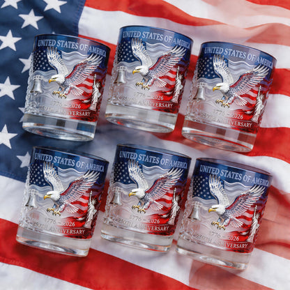 Limited Edition 2026 USA 250th Anniversary Commemorative Glass – 1776-2026 Heritage Edition
